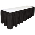 Decorrack Table Skirt, 29 In X 14 Ft -Bpa Free- Plastic Tableskirt, Disposable, Reusable, Rectangular Tablecloth Skirt, Black (1
