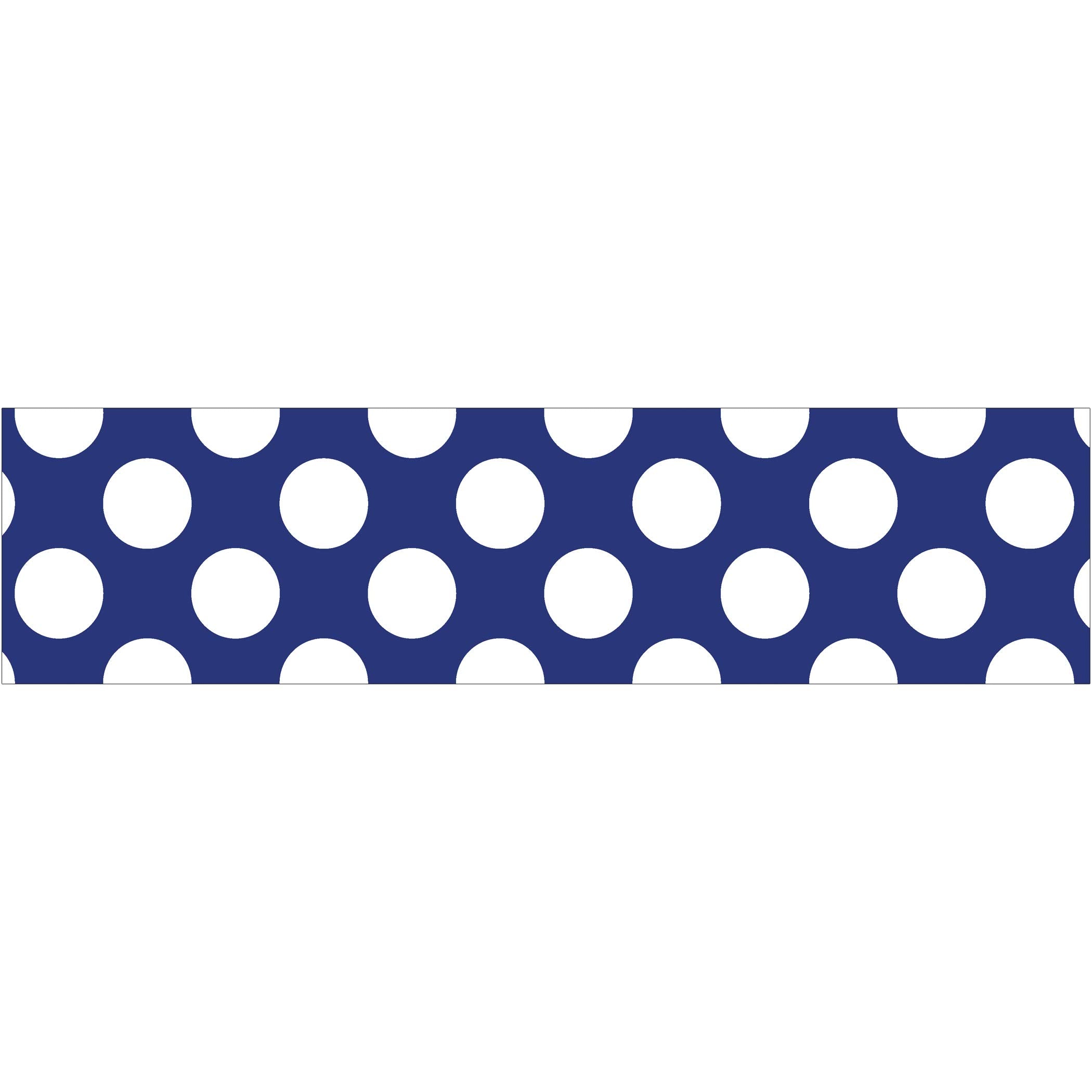 Schoolgirl Style - Navy With Polka Dots Straight Borders