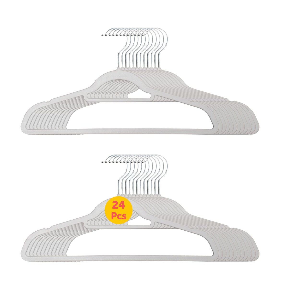 Hangorize Heavy Duty Plastic Hangers, White Pack Of 24 Clothes Hangers ...