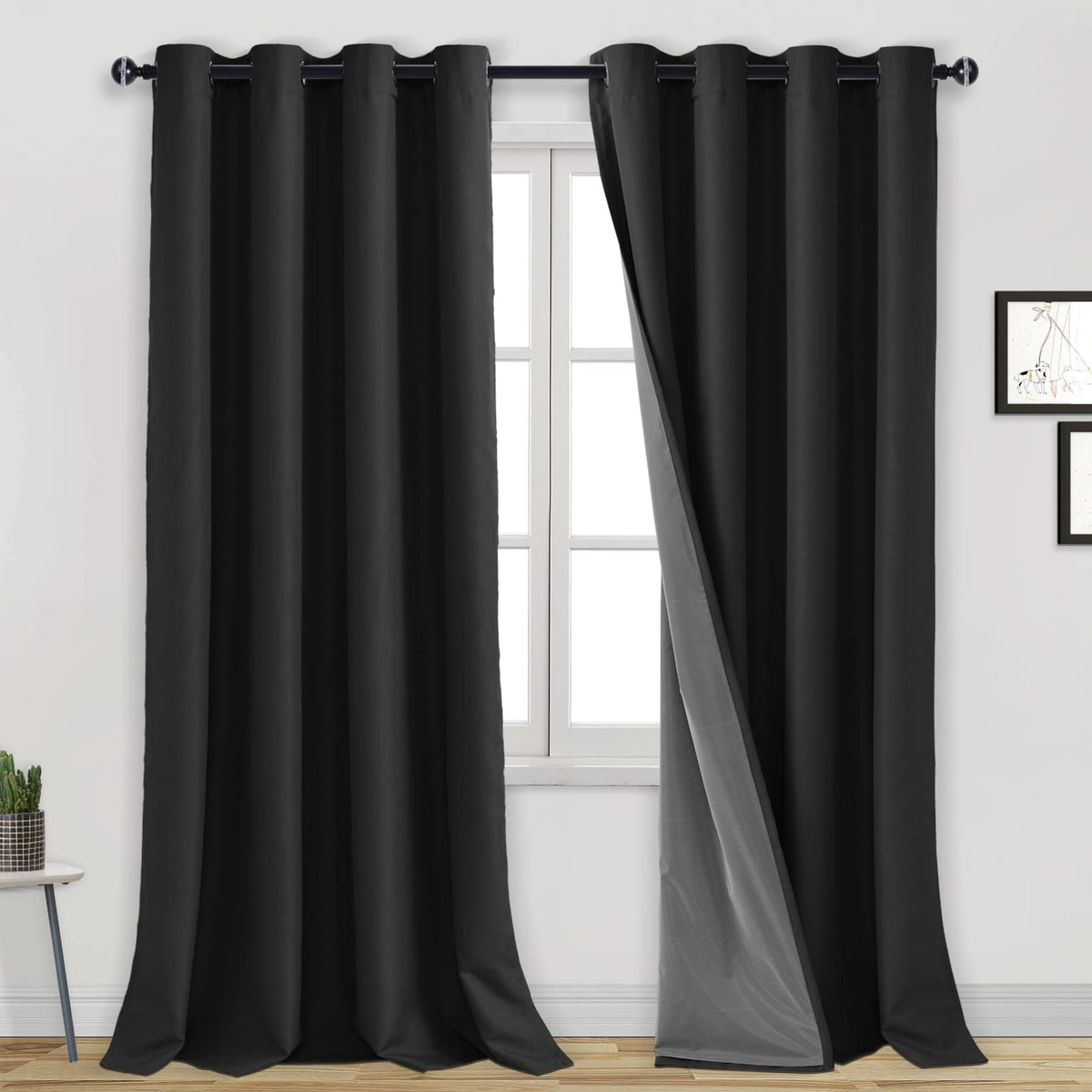 Dwcn 100% Blackout Curtains For Bedroom/Living Room/Nursery/Office For Thermal Insulating & Noise Reducing & Sun Blocking Set Of