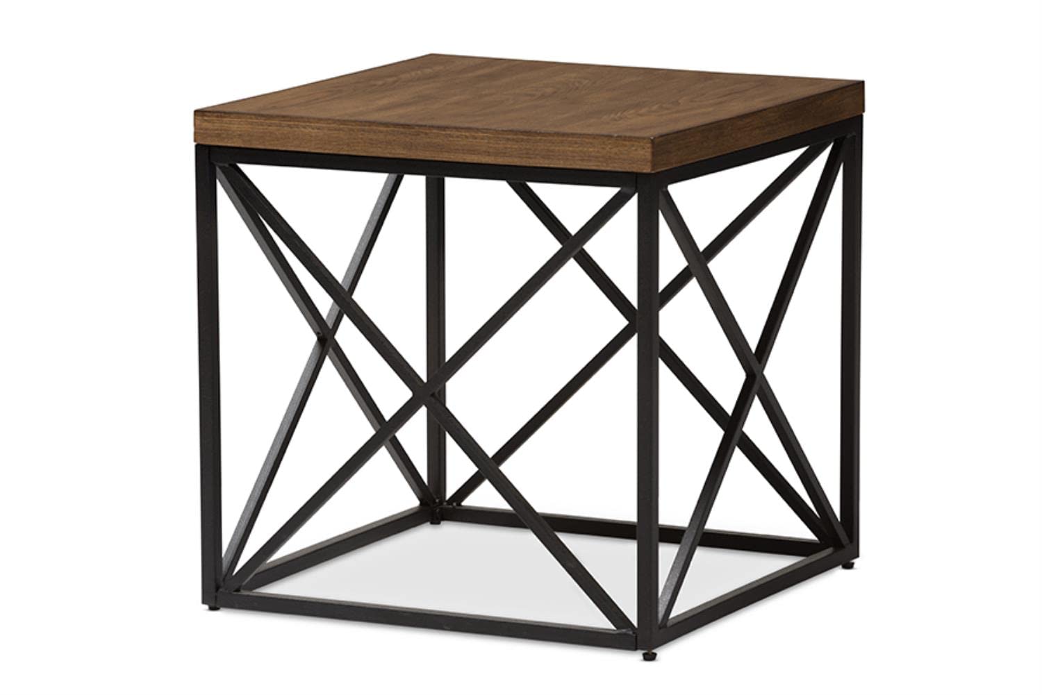 Baxton Studio Holden Vintage Industrial Antique Bronze End Table