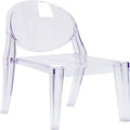 Flash Furniture Murray Indoor/Outdoor Ghost Accent And Dining Chairs, Stackable Transparent Restaurant Chairs, Set Of 4, Transpa