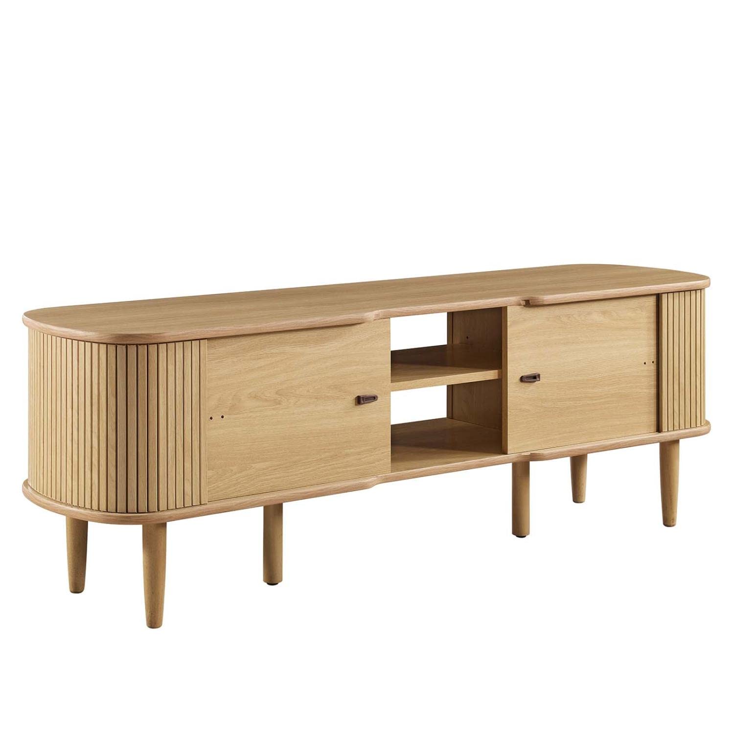 Modway Contour Mid-Century Modern 55&Quot; Media Tv Stand In Oak, 15 X 54.5 X 18.5