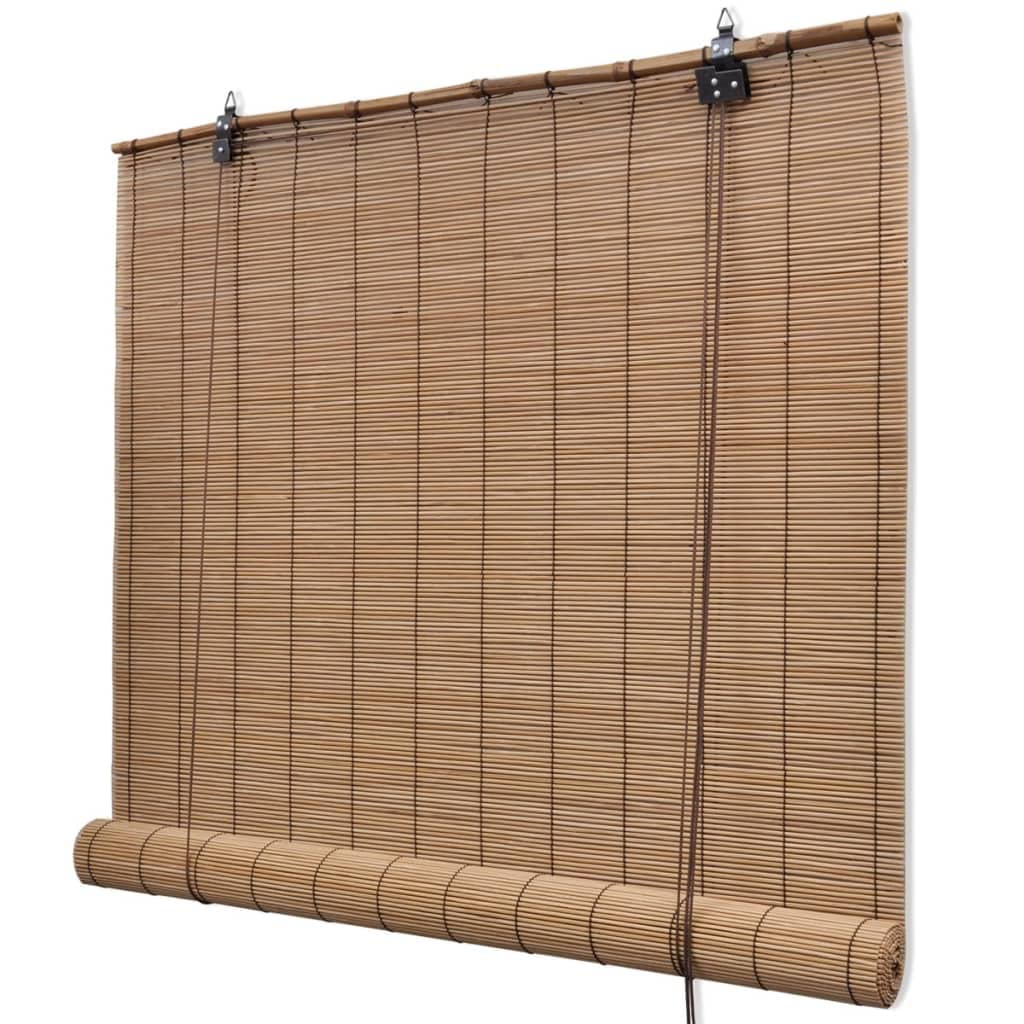 Vidaxl Roller Blinds Environmental Friendly Home Bedroom Office Window Blackout Sunshade Privacy Screen Bamboo 39.4&Quot; Brown