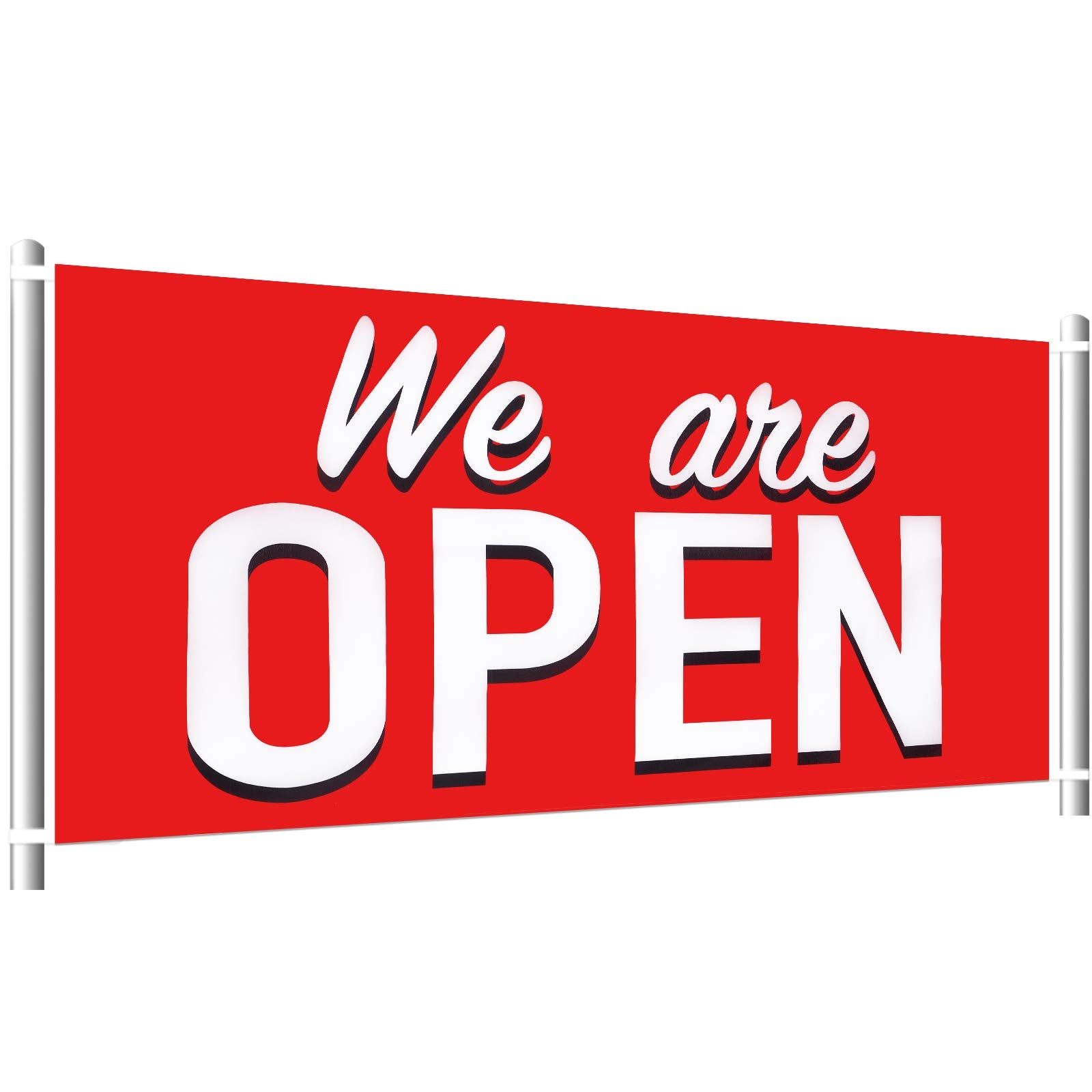 We Are Open Banner Polyester Oxford Cloth We Are Open Store Sign Outdoor Indoor Lawn Sign Hanging Banner Decoration For Business