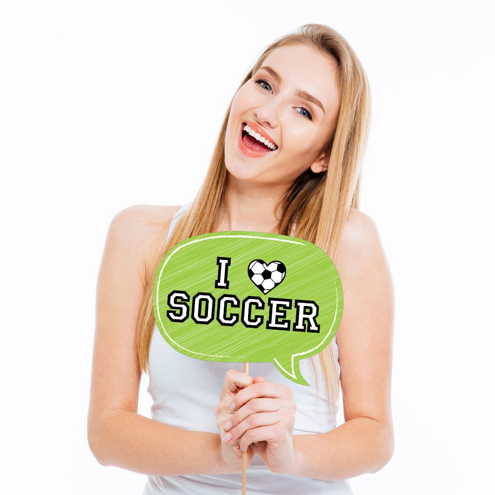 Big Dot Of Happiness Goaaal - Soccer Photo Booth Props Kit - 20 Count
