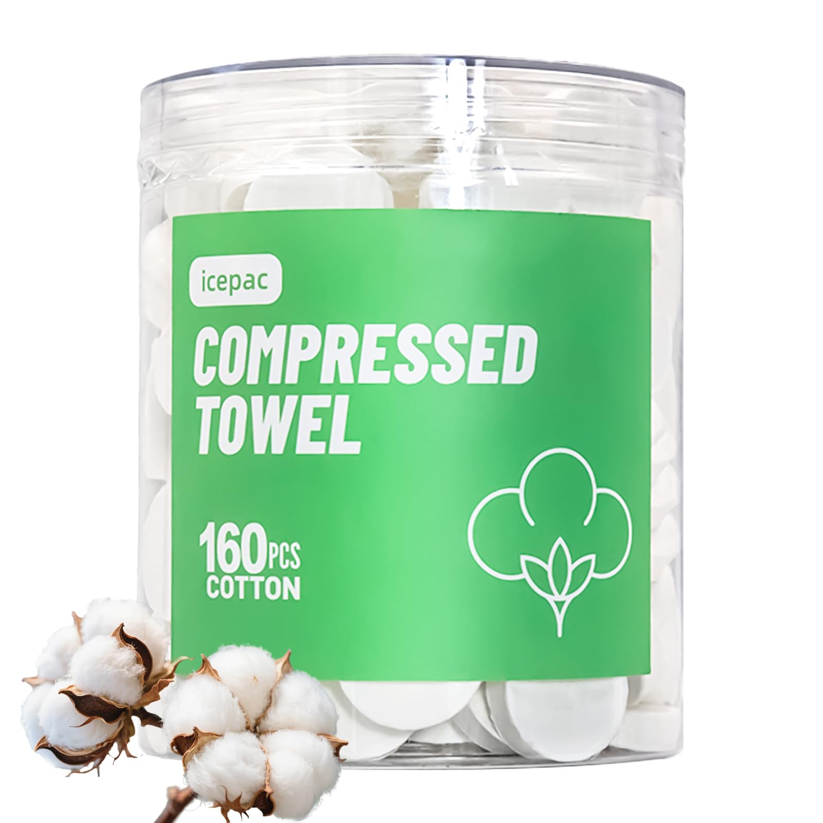 icepac Compressed Towels, Camping, Disposable Face Compressed Towels, Magic Towel, Compressed Towel for Travel, Camping,Hiking (