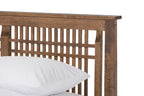 Baxton Studio Loafey Mid-Century Modern Solid Walnut Wood Window-Pane Style Full Size Platform Bed