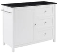 Crosley Furniture Soren Granite Top Rolling Kitchen Island Cart, Microwave Stand, Coffee Bar, With Shelves, Black