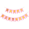 Propsicle Pink Happy Birthday Banner for Girls Princess Theme Decoration