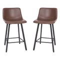 Flash Furniture Caleb Modern Armless 24 Inch Counter Height Stools Commercial Grade w/Footrests and Matte Metal Frames, Set of 2