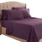 Clara Clark Queen Sheets, 6 Piece Set - Hotel Luxury Sheets For Queen Size Bed, Super Soft Bedding Sheets & Pillowcases, Queen Size Sheets, Eggplant Purple