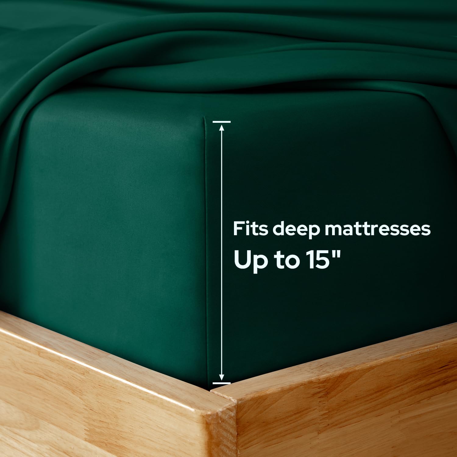 Homeideas King Size Bed Sheets - 6 Piece Set (Dark Green) - Extra Soft Brushed Microfiber 1800 Bedding Sheets, Deep Pocket, Wrinkle & Fade Free