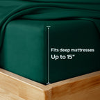 Homeideas Full Size Bed Sheets - 6 Piece Set (Dark Green) - Extra Soft Brushed Microfiber 1800 Bedding Sheets, Deep Pocket, Wrinkle & Fade Free