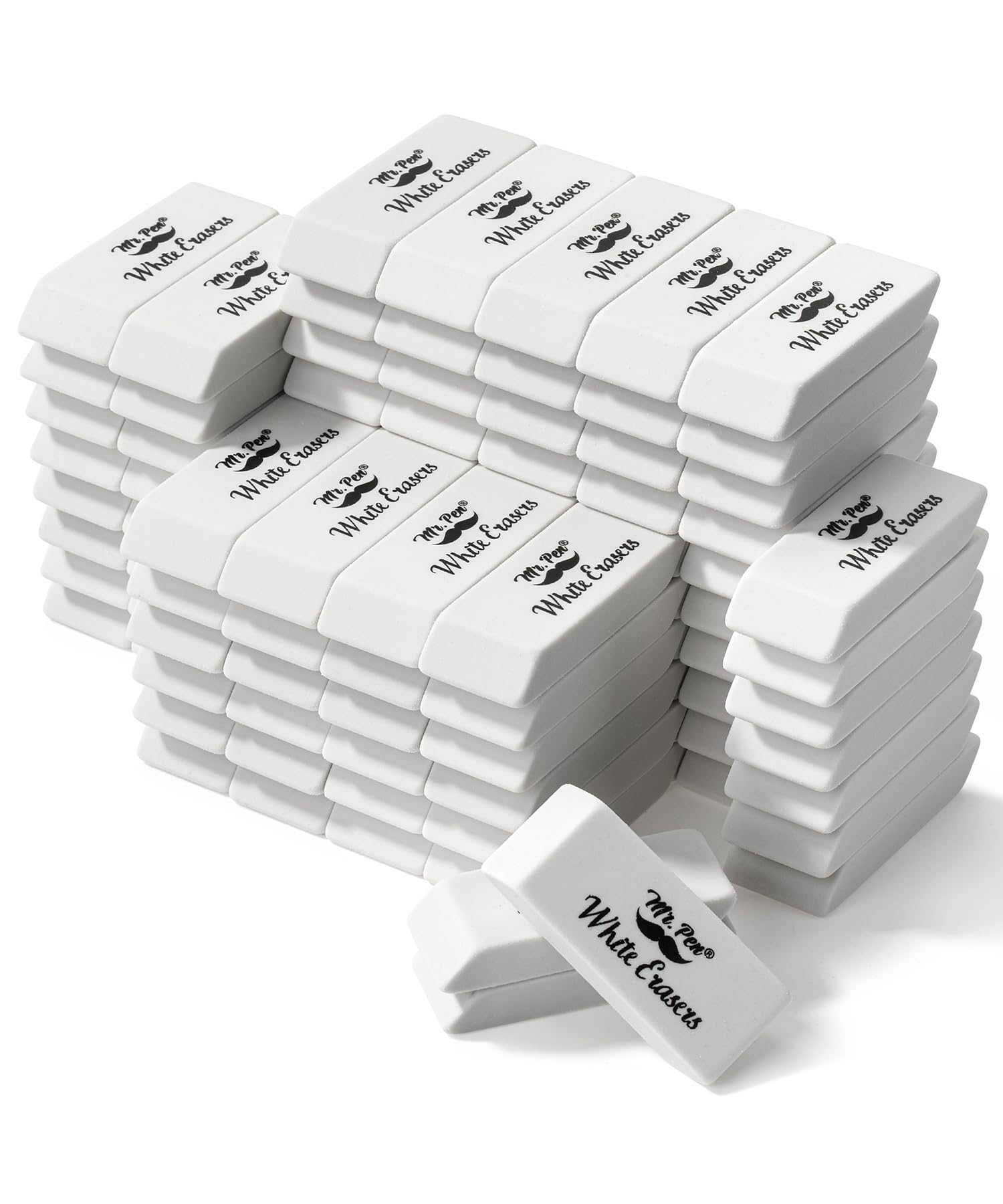 Mr. Pen- White Pencil Eraser, 100 Pack, Block Erasers For Pencils, Large Eraser, White Erasers Bulk