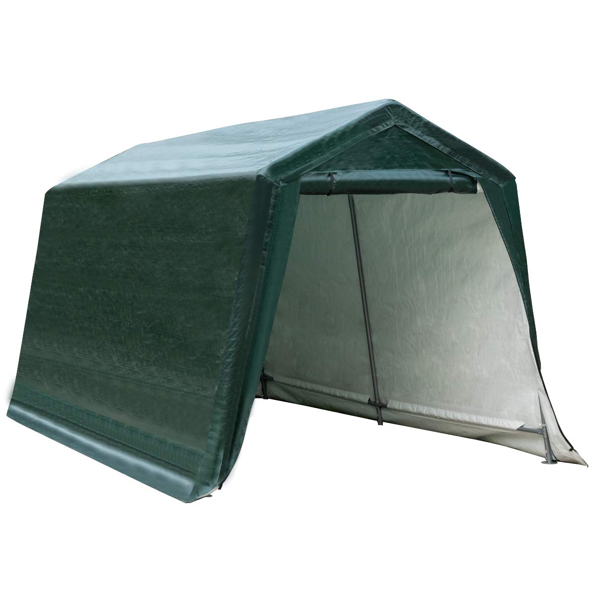 Tangkula 8 Ft X 14 Ft Outdoor Carport, Patio Storage Shelter, Heavy Duty Enclosed Carport Shed W/All-Steel Metal Frame And Water