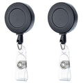 Retractable Badge Holder Carabiner Reel Clip On Id Card Holders (Black, 2 Pcs)
