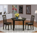 East West Furniture BOCA3-CAP-LC 3 Piece Modern Dining Table Set Contains a Round Kitchen Table and 2 Faux Leather Upholstered Dining Chairs, 42x42 Inch, Cappuccino