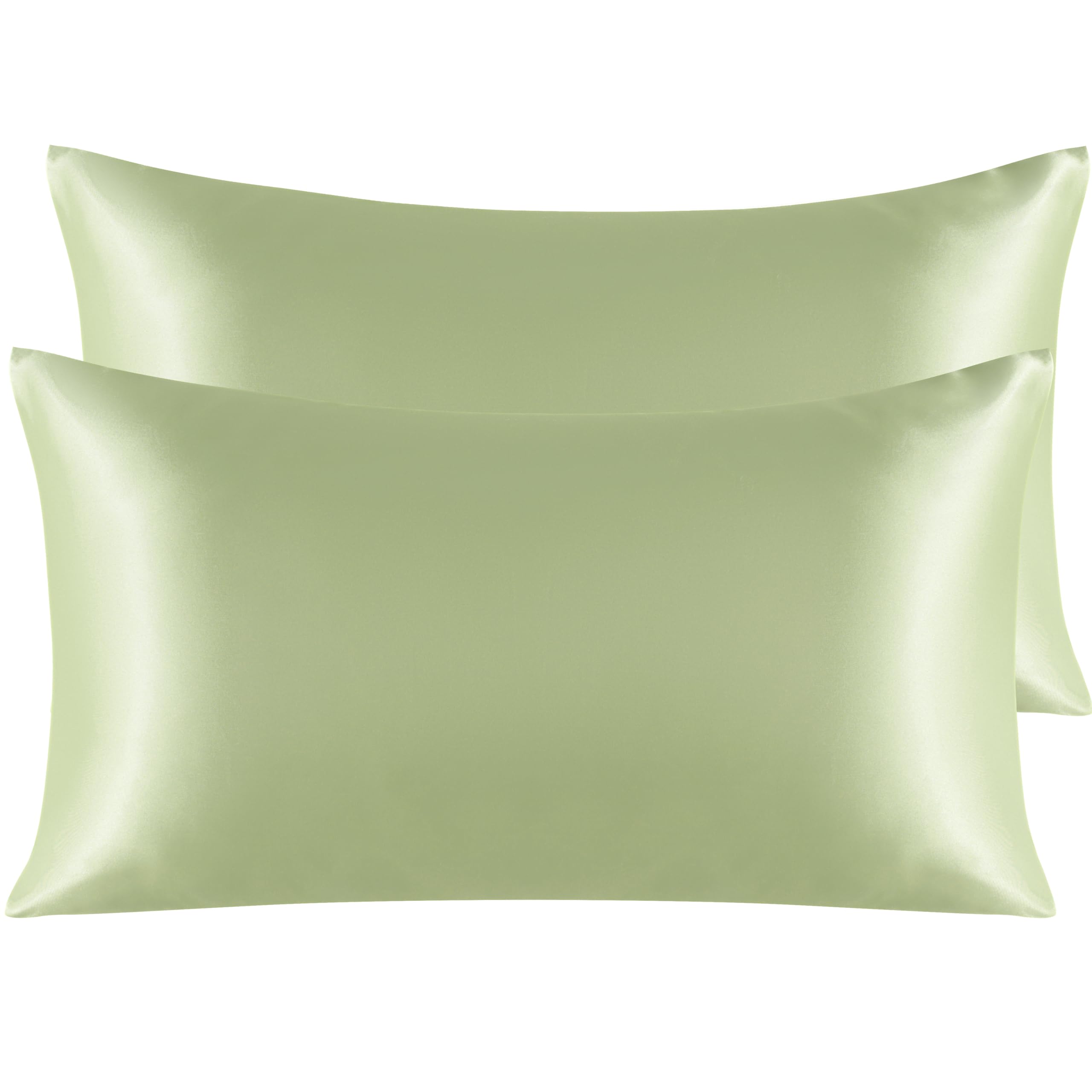 Ntbay 2 Pack Satin King Pillowcases For Hair And Skin, Luxurious And Silky Pillow Cases With Envelope Closure, 20X36 Inches, Sage Green