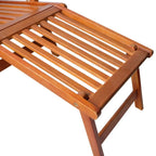 vidaXL Solid Acacia Wood Deck Chair - Adjustable Patio/Garden Sun Lounger with Footrest & Cushion, Indoor/Outdoor, Foldable