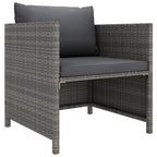vidaXL Outdoor Patio Sofa with Removable Cushions | Gray Poly Rattan Lounge Sofa | Modular Design for Personalized Configuration | Durable and Comfortable
