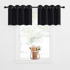 NICETOWN Blackout Tiers Drapes for Small Window - Functional Plain Grommet-Top Window Treatment Curtains for Cafe/Office/Hallowe