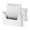 YOHOM No Drilling File Holder Wall Mails Magazines Organizer Adhesive Door Mount, Single Pocket, (White 1) (WHITE, 2 PCS)