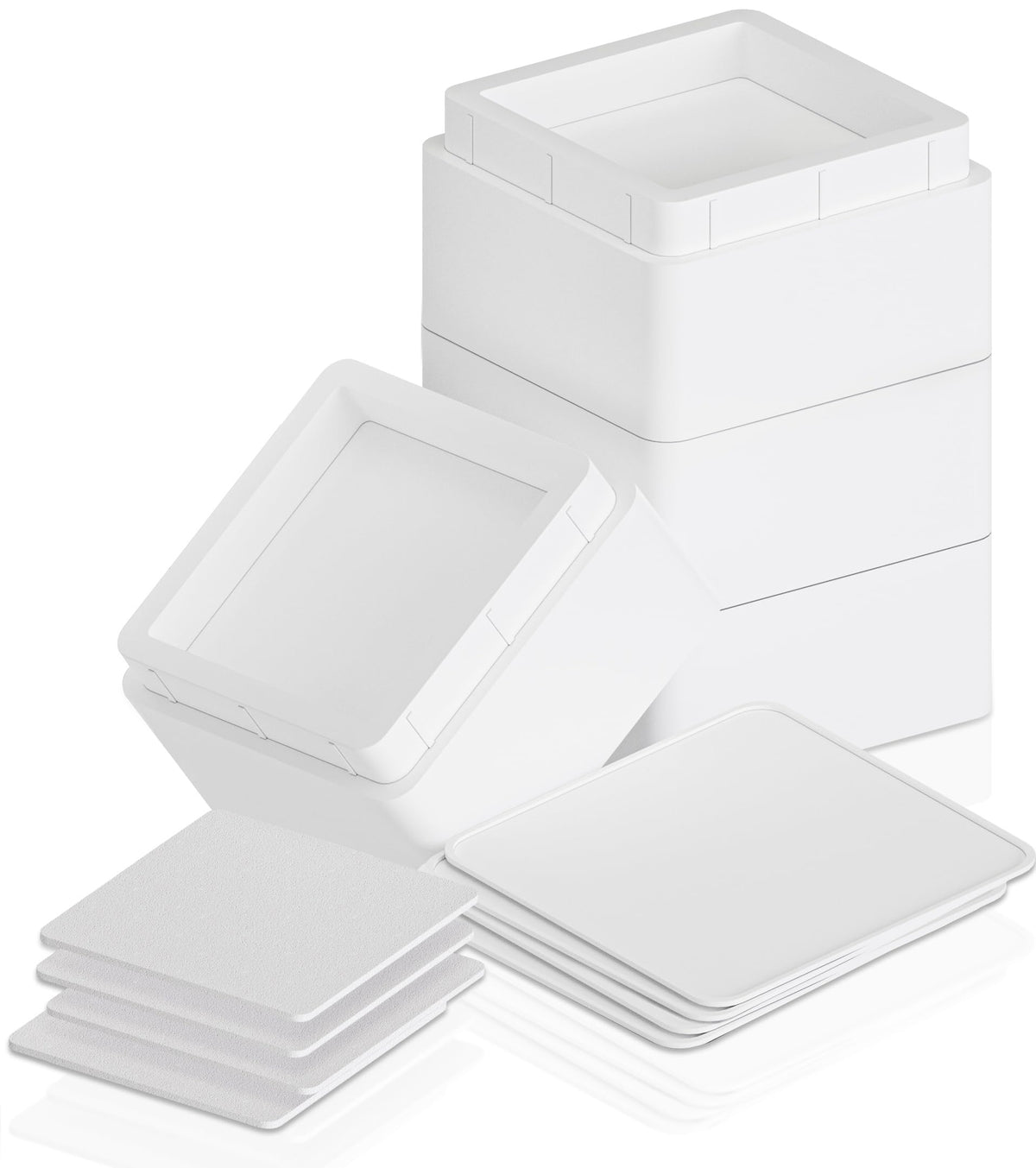 Utopia Bedding Bed Risers 2 Inch - Pack Of 4 - Adjustable Furniture Risers 2 & 4 Inch - Anti Slip Foam & Rubber Pad - Stackable
