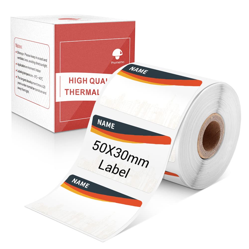 M110 Labels For Phomemo M110 M221 M220 M200 M120 Label Printer, Self-Adhesive Thermal Label 1.96'X1.18'(50X30Mm), Multi-Purpos