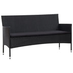 4 Piece Patio Lounge Set With Cushions Poly Rattan Black
