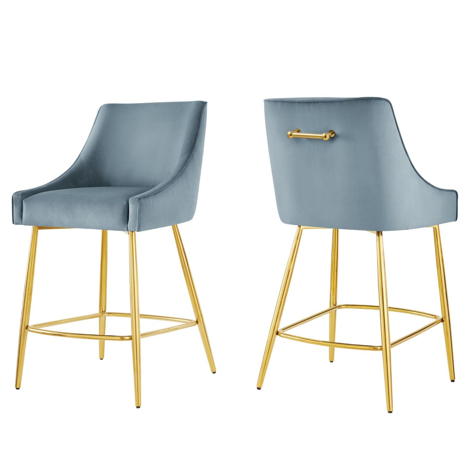 Modway Discern 2 Counter Stools, Pack of 2, Light Blue