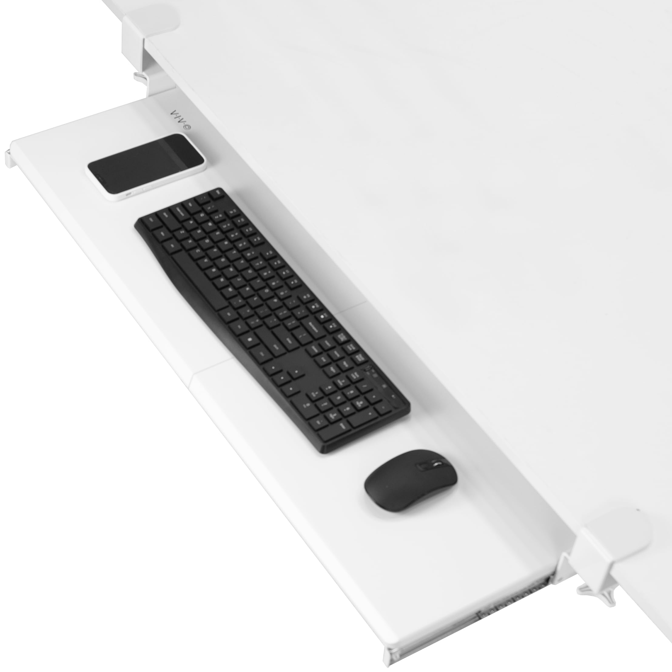 Vivo Extra Long Keyboard Tray Under Desk Pull Out With Extra Sturdy C Clamp Mount System, 34 (40 Including Clamps) X 11 Inch Sli