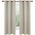 Deconovo Grommet Blackout Curtains for Living Room, Room Darkening Thermal Insulated Window Curtain, Light Beige, 42x63 Inch, 1 