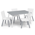 Delta Children Kids Table And Chair Set (4 Chairs Included) - Ideal For Arts & Crafts, Snack Time, Homeschooling, Homework & More, Grey/White