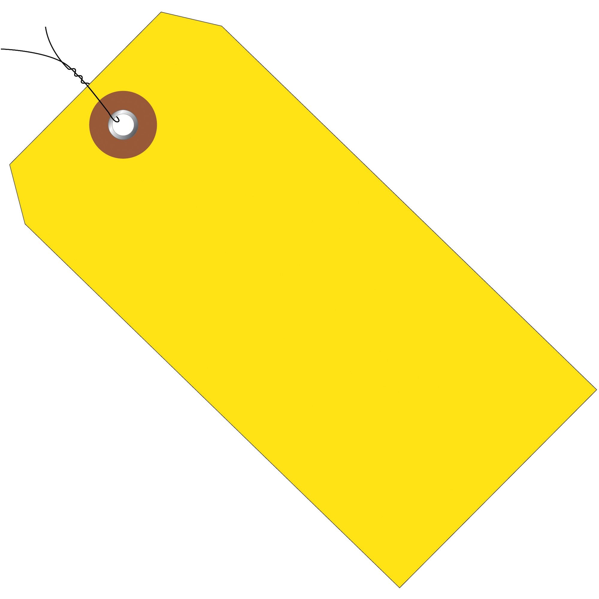 Aviditi Shipping Tags Wired, 4 3/4'L X 2 3/8'W 100-Pack | Yellow Plastic Shipment Tag & Labels For Packing, Moving And Storage