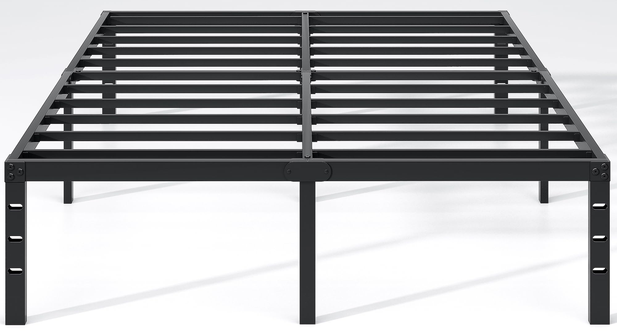 New Jeto Metal Bed Frame,Full Size Bed Frame With Storage Space,Heavy Duty Sturdy Mattress Foundation,Easy Assembly,No Box Spring Needed, Black,12 Inch,Full