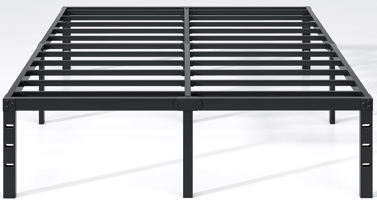 New Jeto Metal Bed Frame,Queen Size Bed Frame With Storage Space,Heavy Duty Sturdy Mattress Foundation,Easy Assembly,No Box Spring Needed, Black,16 Inch,Queen