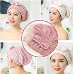 Jseng 2Pc Microfiber Hair Drying Caps Large, Extrame Soft & Ultra Absorbent, Fast Drying Turban Hair Wrap Towels Thick Fluffy Fo