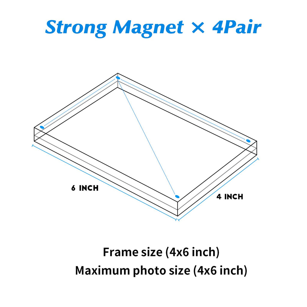 Juoifip Acrylic Picture Frame 4X6 Inch 5 Pack,Clear Magnetic Photo Frames,Double Side Freestanding Pic Frame For Desktop Display