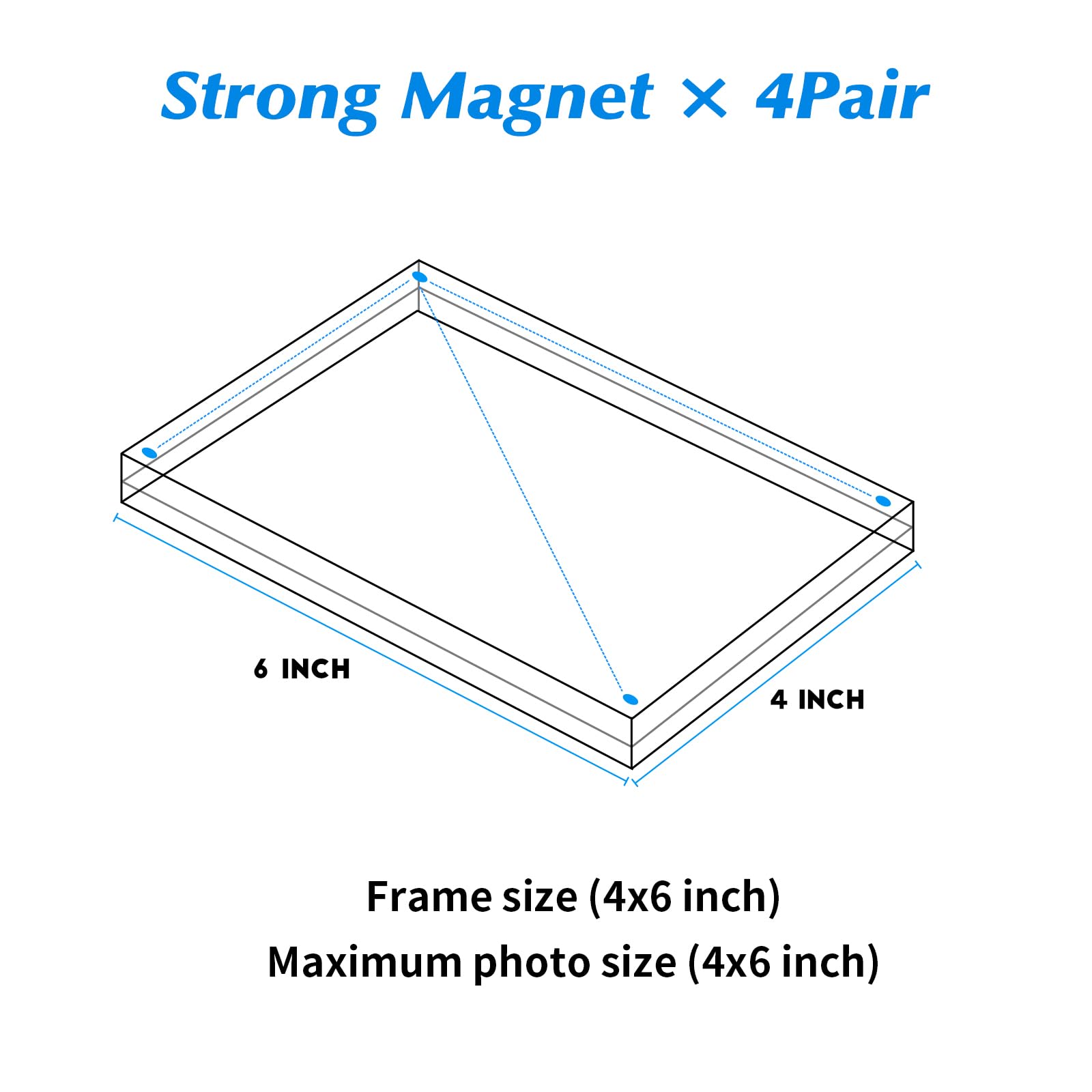 Juoifip Acrylic Picture Frame 4X6 Inch 5 Pack,Clear Magnetic Photo Frames,Double Side Freestanding Pic Frame For Desktop Display