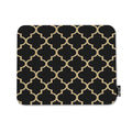 Mugod Quatrefoil Mouse Pad Moroccan Clover Flower Lantern Shape Black And Gold Mouse Mat Non-Slip Rubber Base Mousepad For Compu