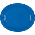 Royal Blue Solid Oval Plates - (Pack of 8) - Uniquely Elegant & Durable Tableware - Perfect for Holidays, Events, and Celebratio