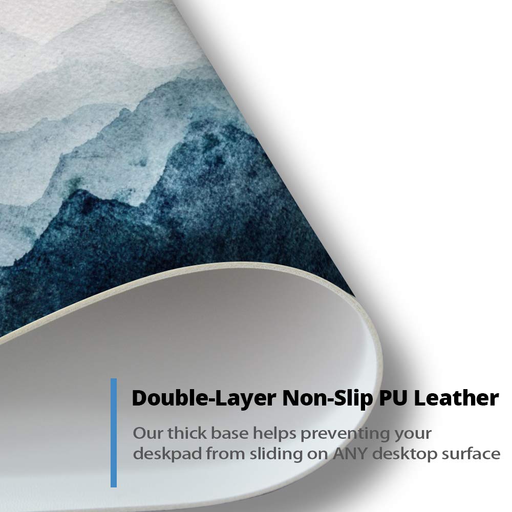 Qiyi Desk Pad Large Keyboard And Mouse Pad For Laptop Computer, Pu Leather Desk Cover Protector, Desk D  Cor Accessories For Off