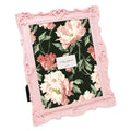 Laura Ashley 8x10 Pink Ornate Textured Hand-Crafted Resin Picture Frame with Easel & Hook for Tabletop & Wall Display, Decorativ