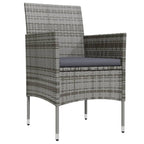 vidaXL Patio Dining Set 9 Piece with Cushions Garden Outdoor Terrace Balcony Backyard Dining Dinner Dinette Table and Chair Furniture Gray and Black