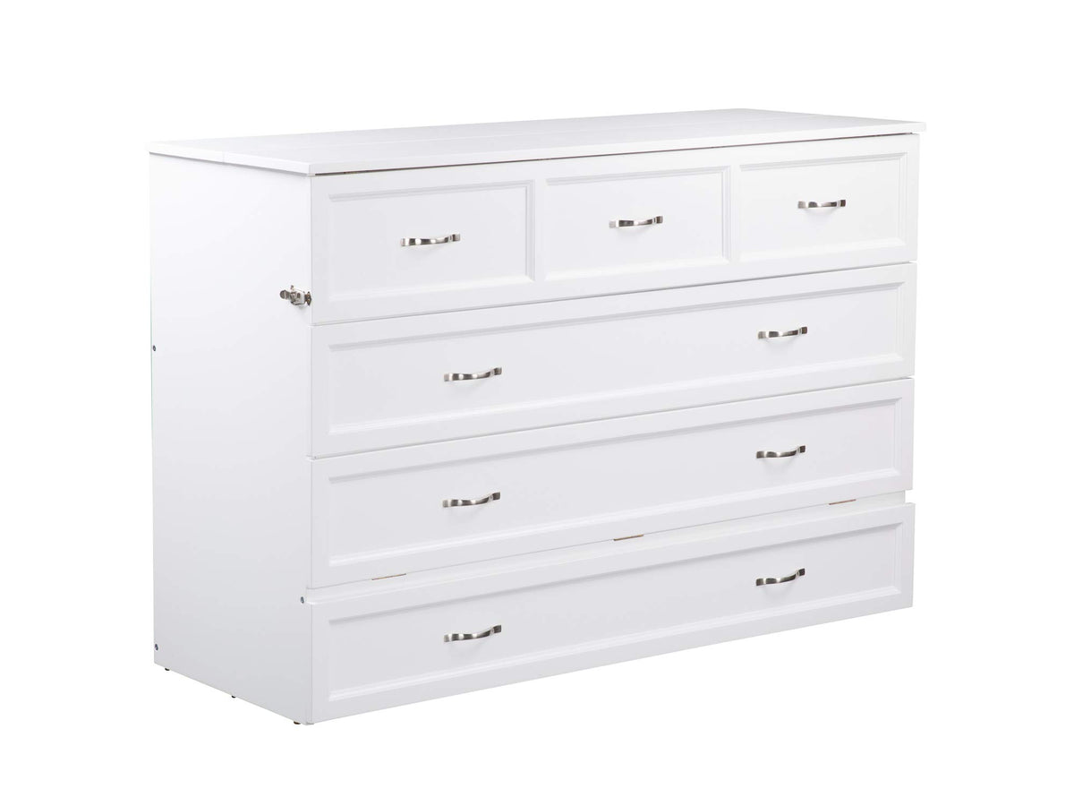 Afi Deerfield Murphy Bed Chest With Charging Station, Queen, White