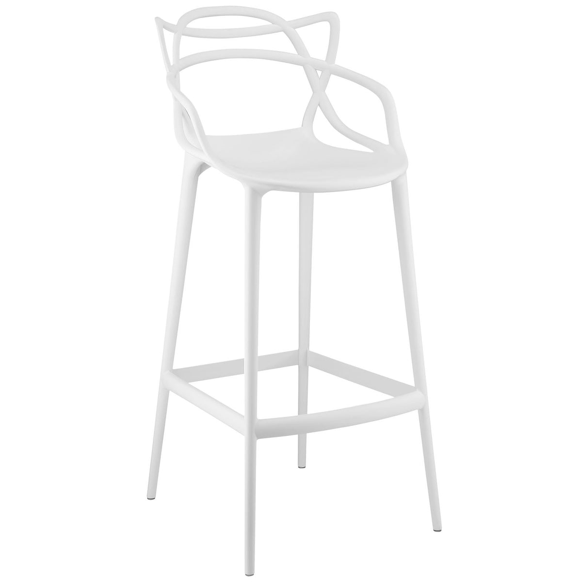 Molded Plastic Bar Stool With Foot Caps