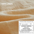 Simple&Opulence 100% Linen Duvet Cover Set, 3 Pcs Pure Natural French Flax Sand Duvet Cover Queen Size, Breathable Soft Comfy Li