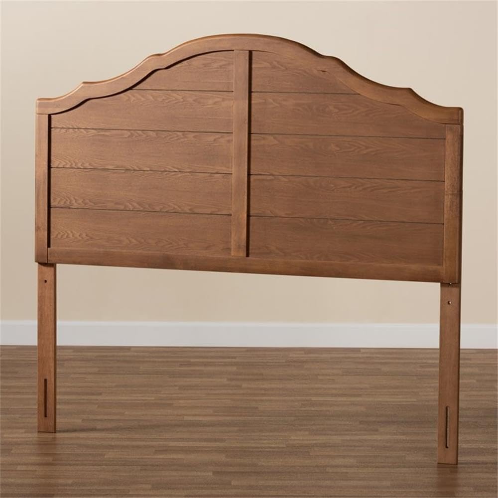 Baxton Studio Clive Vintage Traditional Farmhouse Ash Walnut Finished Wood Queen Size Headboard