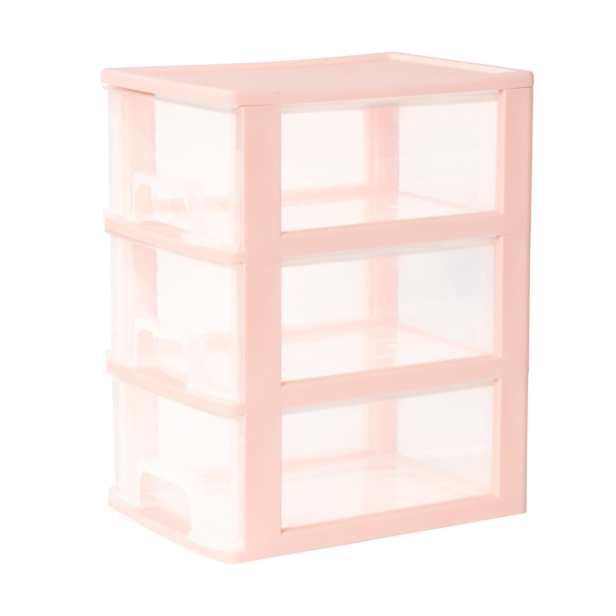 Gonice Desktop 3 Drawer Organzier, Pink Plastic Small Drawer Organizer, Desktop Organizer For Office Home And Bathroom